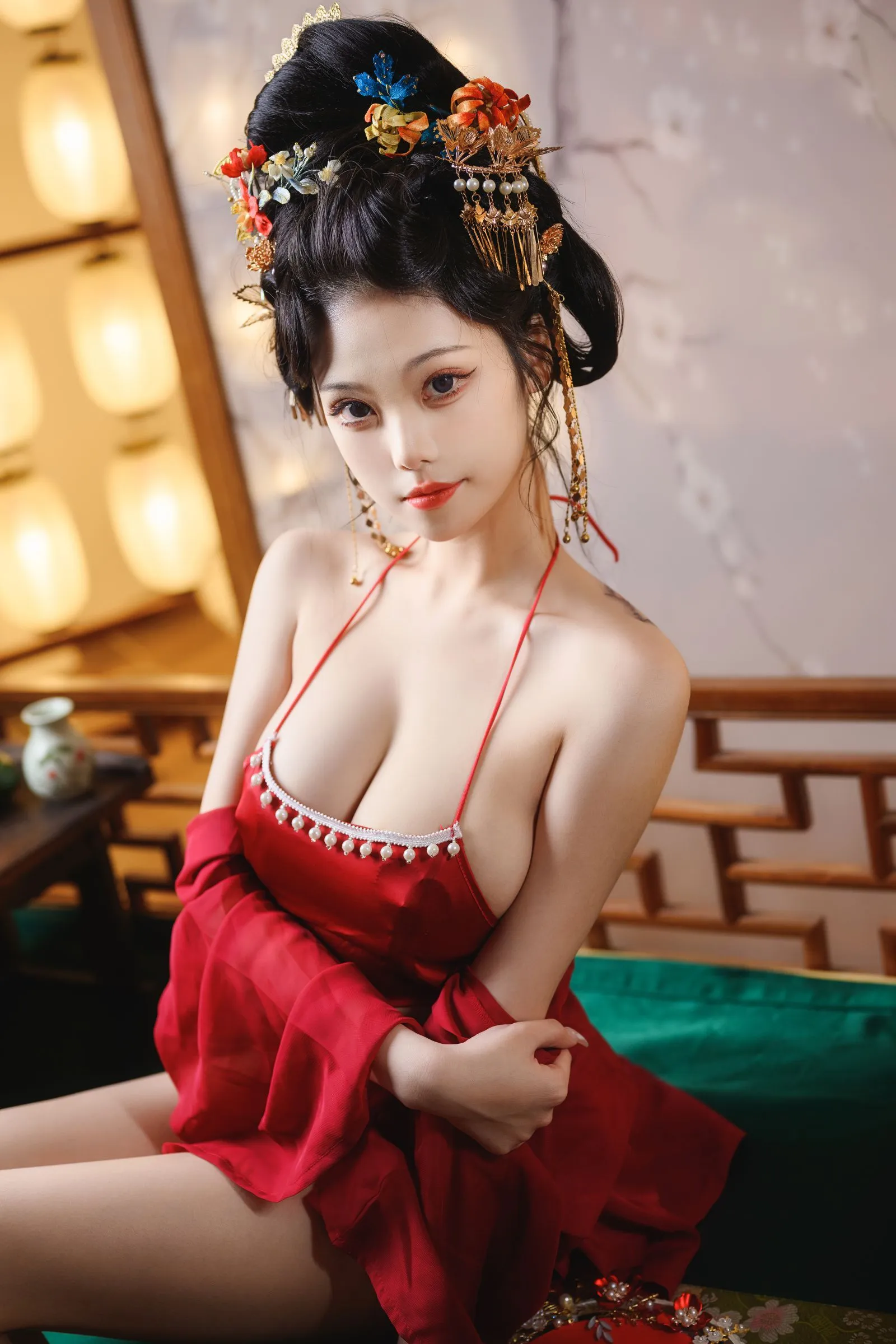 图片[1]-[蜜汁猫裘] NO.099 唐宫夜宴-黑丝袜写真