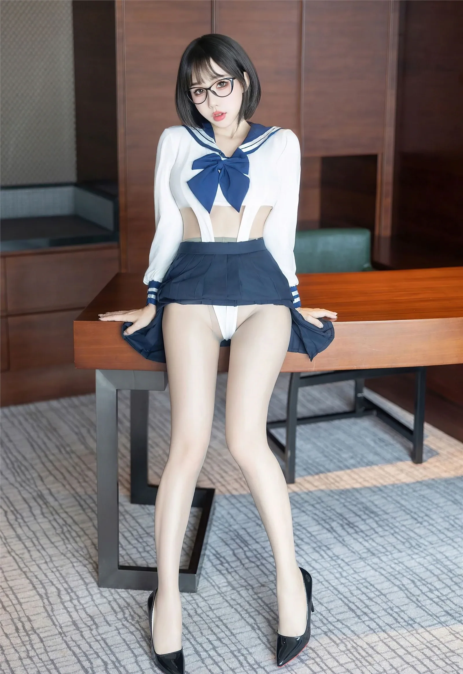 图片[2]-秀人网美女小蛮妖Yummy(NO.9065) 长腿精选合集 [90P]-黑丝袜写真